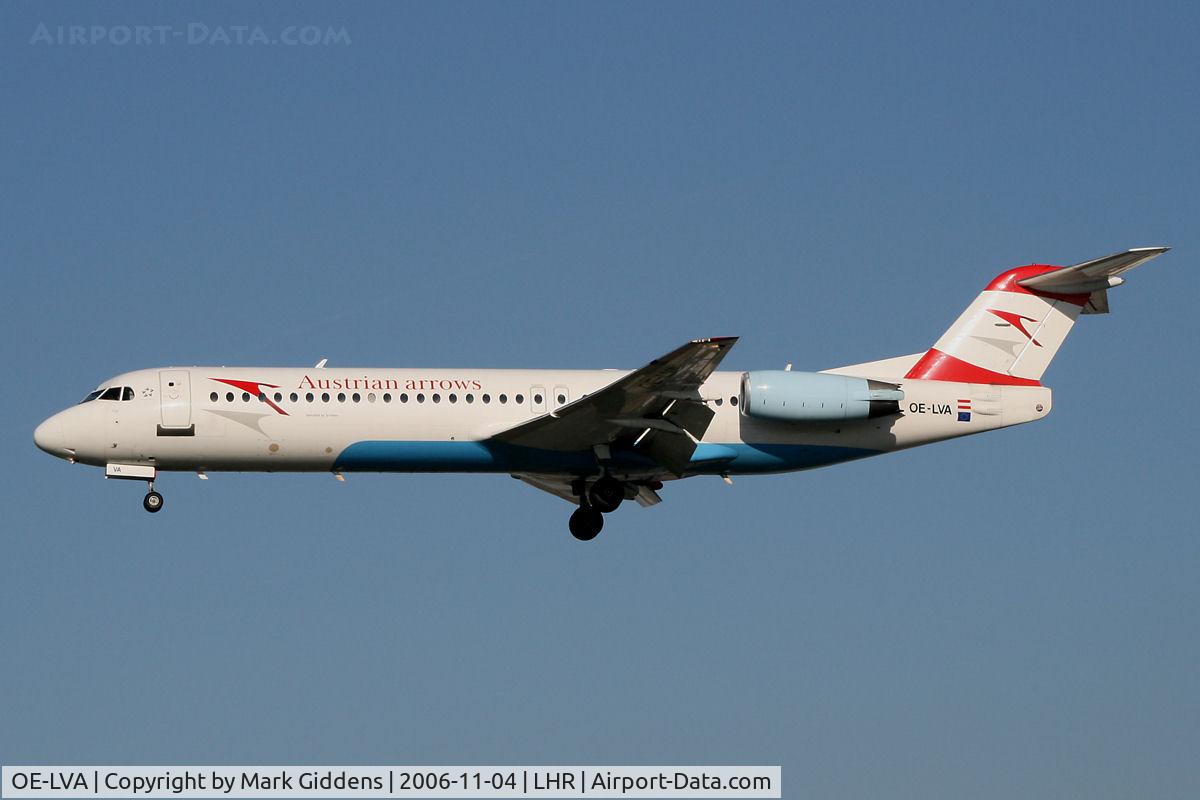 OE-LVA, 1994 Fokker 100 (F-28-0100) C/N 11490, OE-LVA Fokker 100 Austrian Arrows