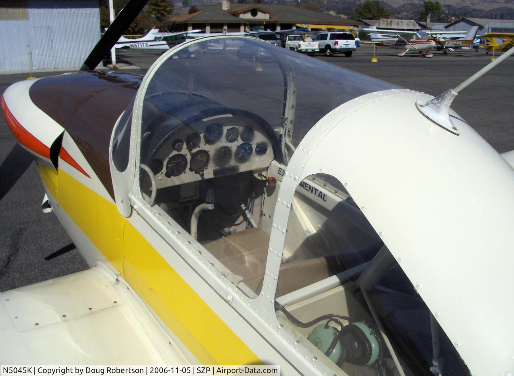 N5045K, Rosenhan SKYHOPPER C/N 1, 1986 Rosenhan SALVAY-STARK SKYHOPPER, Continental O-200 100 Hp, panel & cockpit
