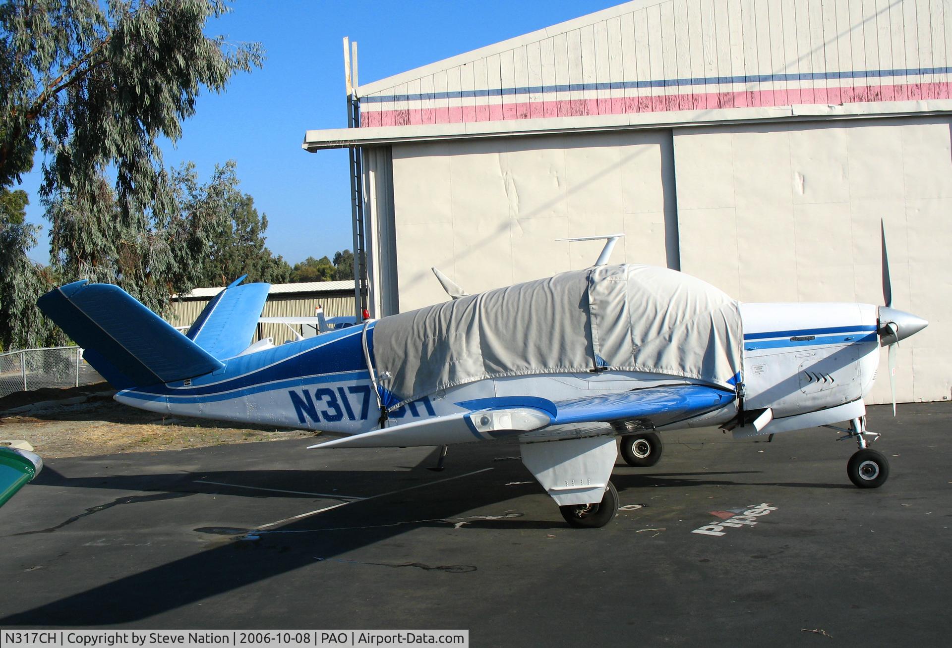N317CH, 1973 Beech V35B Bonanza C/N D-9543, 1973 Beech V35 with cockpit covered @ Palo Alto Airport, CA