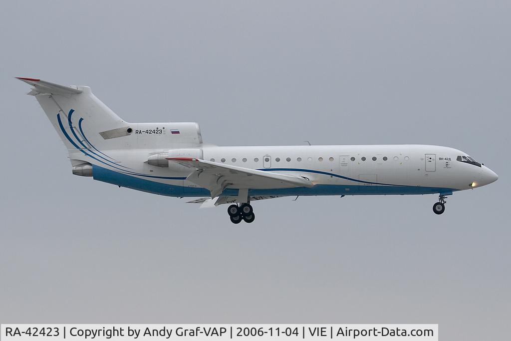RA-42423, 1992 Yakovlev Yak-42D C/N 4216606, Centre Avia Yak42