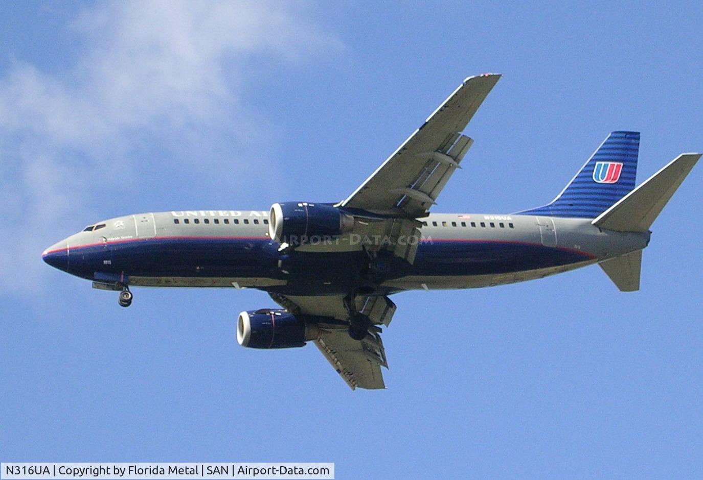 N316UA, 1988 Boeing 737-322 C/N 23948, Balboa
