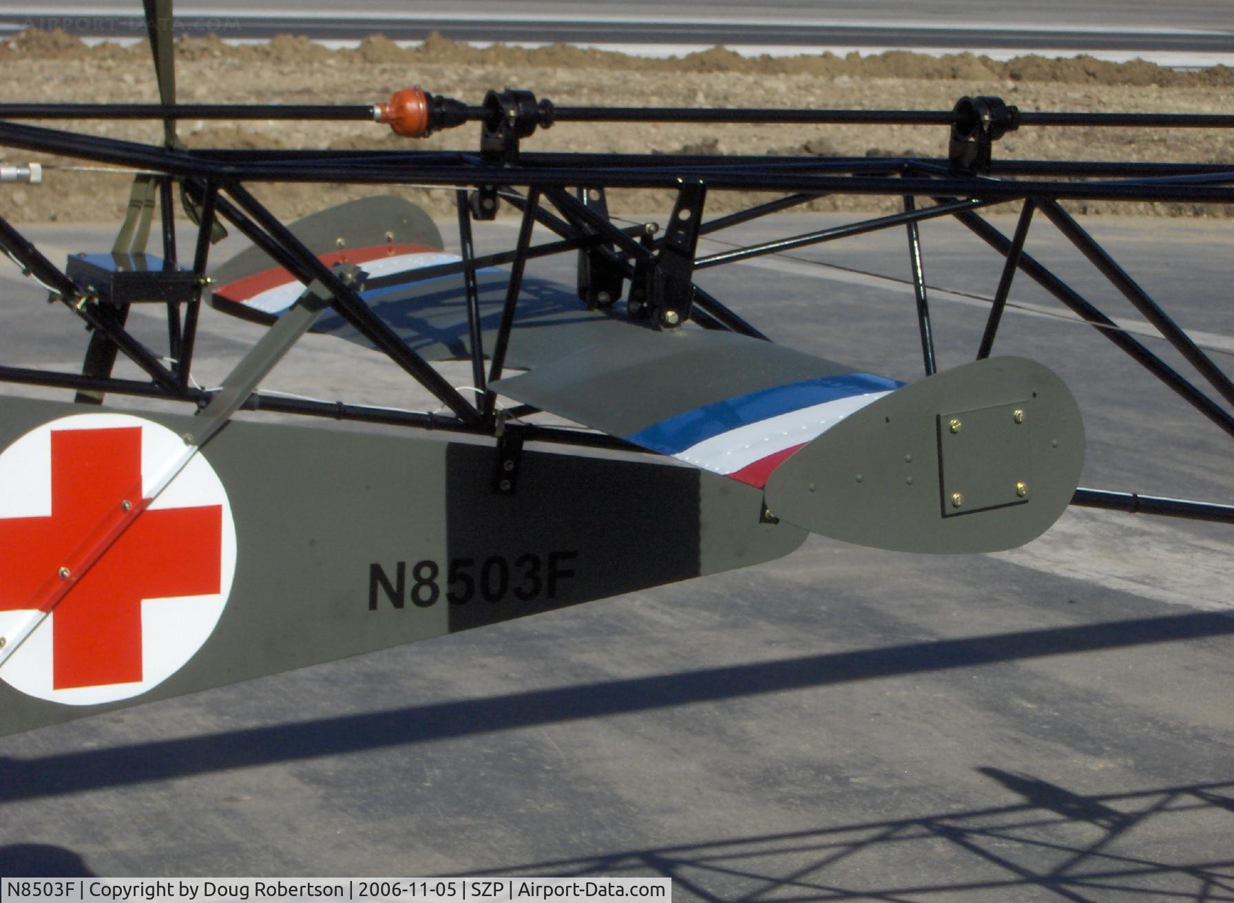 N8503F, 1965 Bell 47G-4 C/N 3350, 1965 Bell 47G-4, Lycoming VO-540 305 Hp, tail boom & stabilizer area