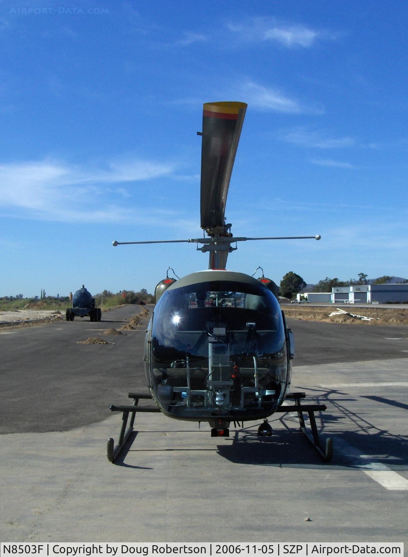 N8503F, 1965 Bell 47G-4 C/N 3350, 1965 Bell 47G-4, Lycoming VO-540 305 Hp, repaved tiedown area in preparation behind