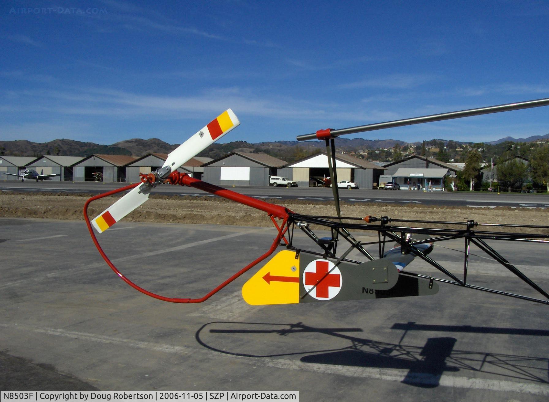 N8503F, 1965 Bell 47G-4 C/N 3350, 1965 Bell 47G-4, Lycoming VO-540 305 Hp, anti-torque rotor with fake 'combat damage' bullet hole