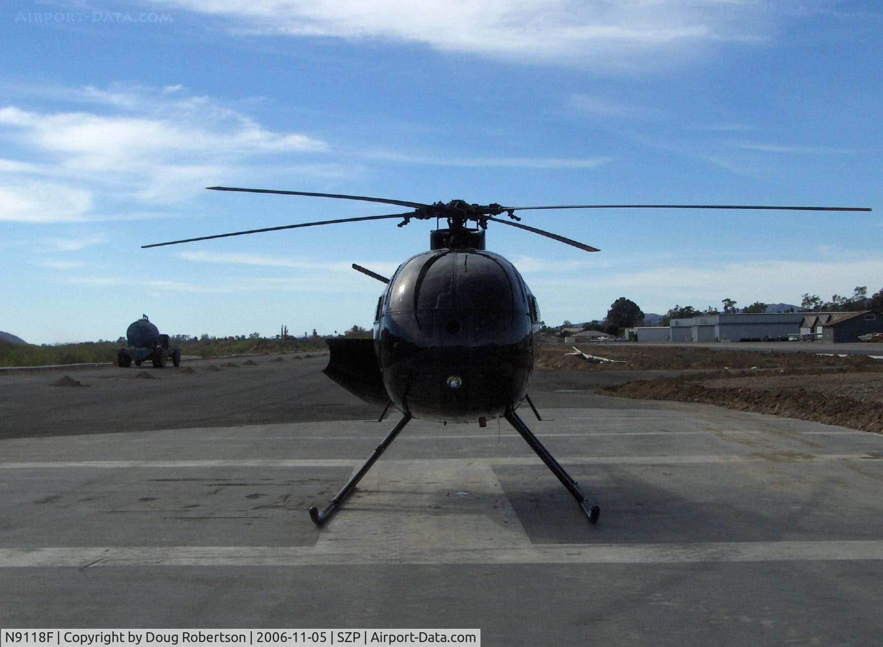 N9118F, 1972 Hughes 369HS C/N 720397S, 1972 Hughes 369HS, Allison 250 ser. turboshaft 400 shp, engine cowl open, four blade main rotor