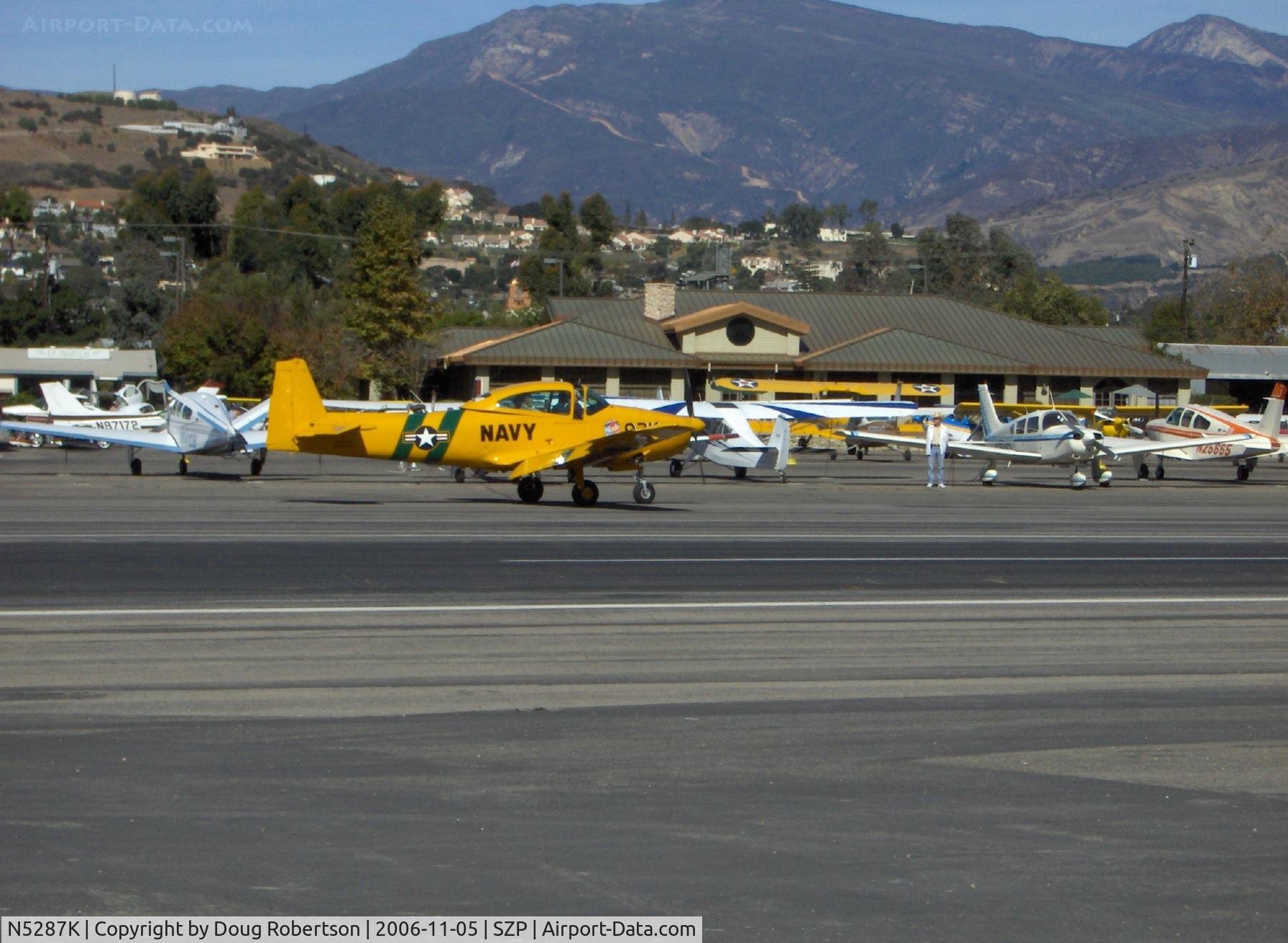 N5287K, 1950 Ryan Navion B C/N NAV-4-2187B, 1950 Ryan NAVION B as L17B, Lycoming GO-435C&D 240/260 Hp, taxi after landing Runway 04