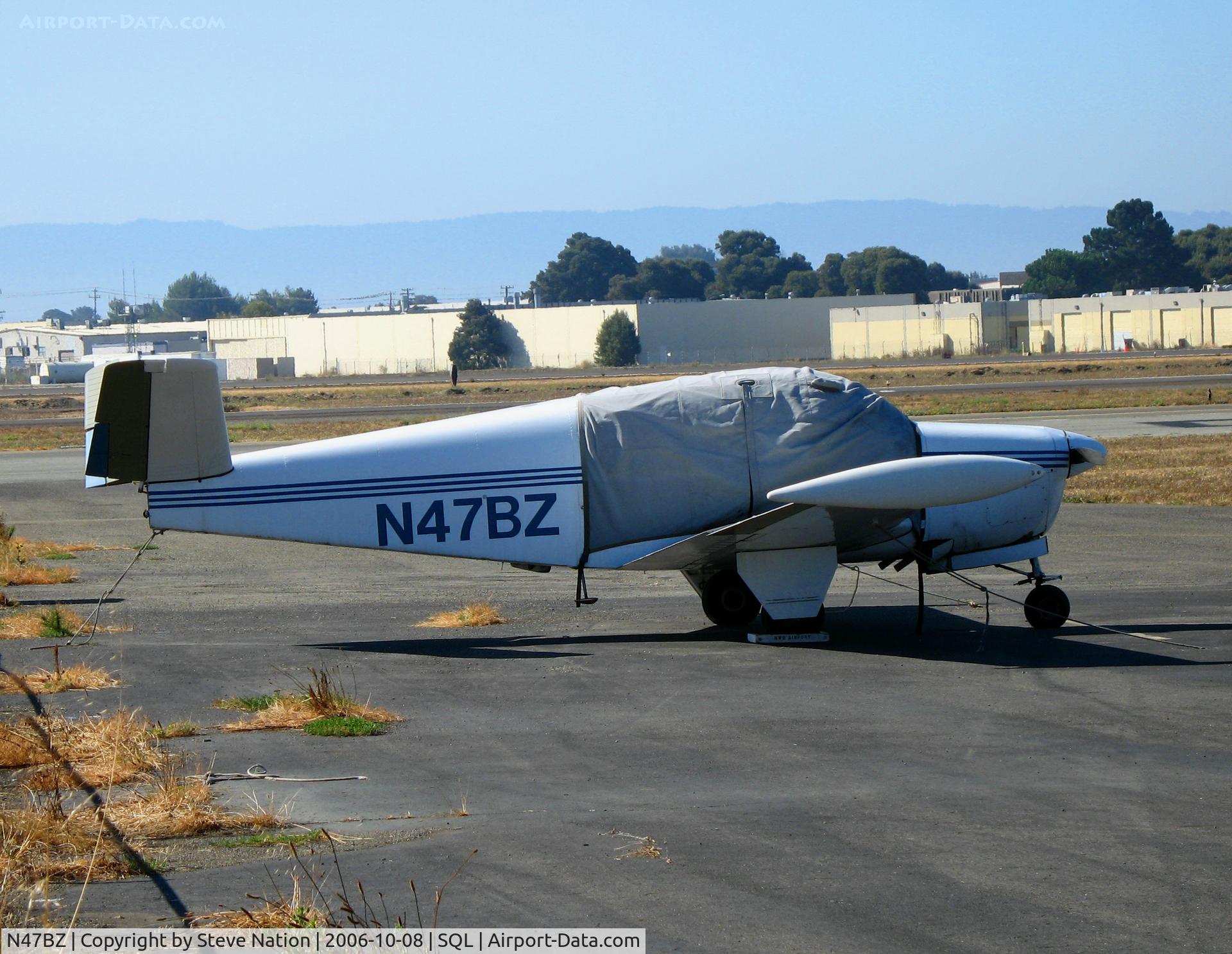 N47BZ, 1947 Beech 35 Bonanza C/N D-610, Classic (AARP-eligible !) 1947 Beech 35 with cockpit covered @ Hayward Municipal Airport, CA