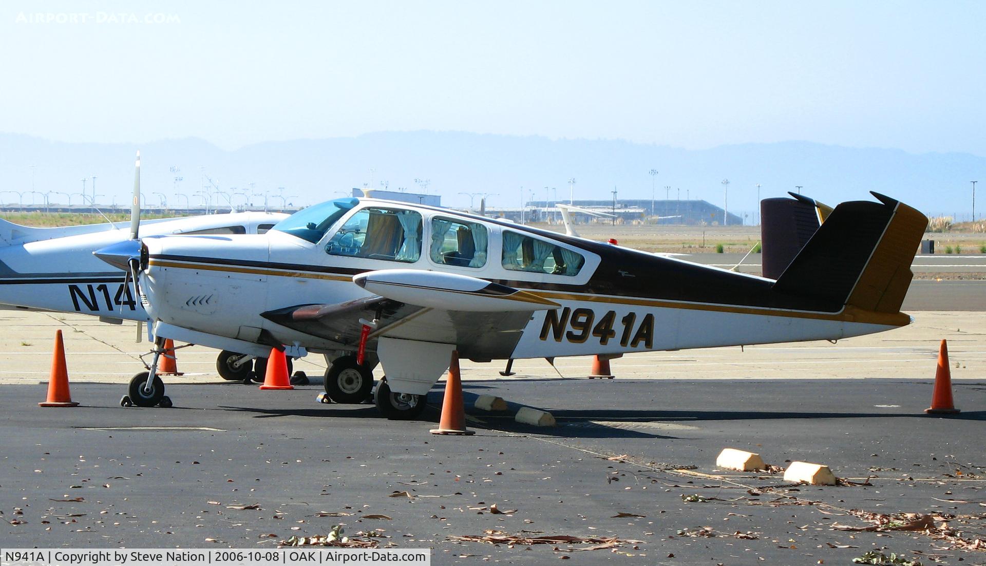 N941A, 1965 Beech S35 Bonanza C/N D-7865, 1965 Beech S35 Bonanza visiting from Prescott, AZ @ Oakland International Airport, CA