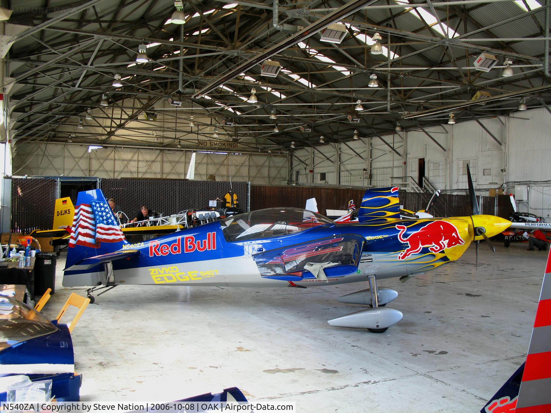 N540ZA, Zivko Edge 540-T C/N 0010, Red Bull/Chambliss Aerobatics 2004 Zivko Aeronautics EDGE540 after Fleet Week Red Bull air race minus wings and Australia bound @ Oakland International Airport, CA