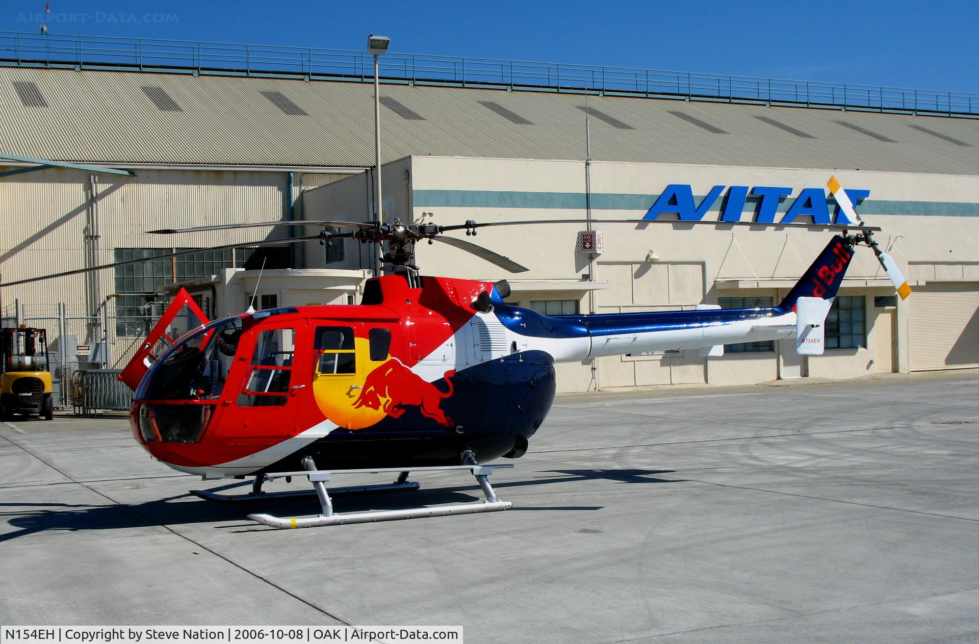 N154EH, 1985 MBB Bo-105CBS-4 C/N S-704, Red Bull 1985 MBB BO-105S photo ship for Fleet Week Red Bull air race @ Oakland International Airport, CA