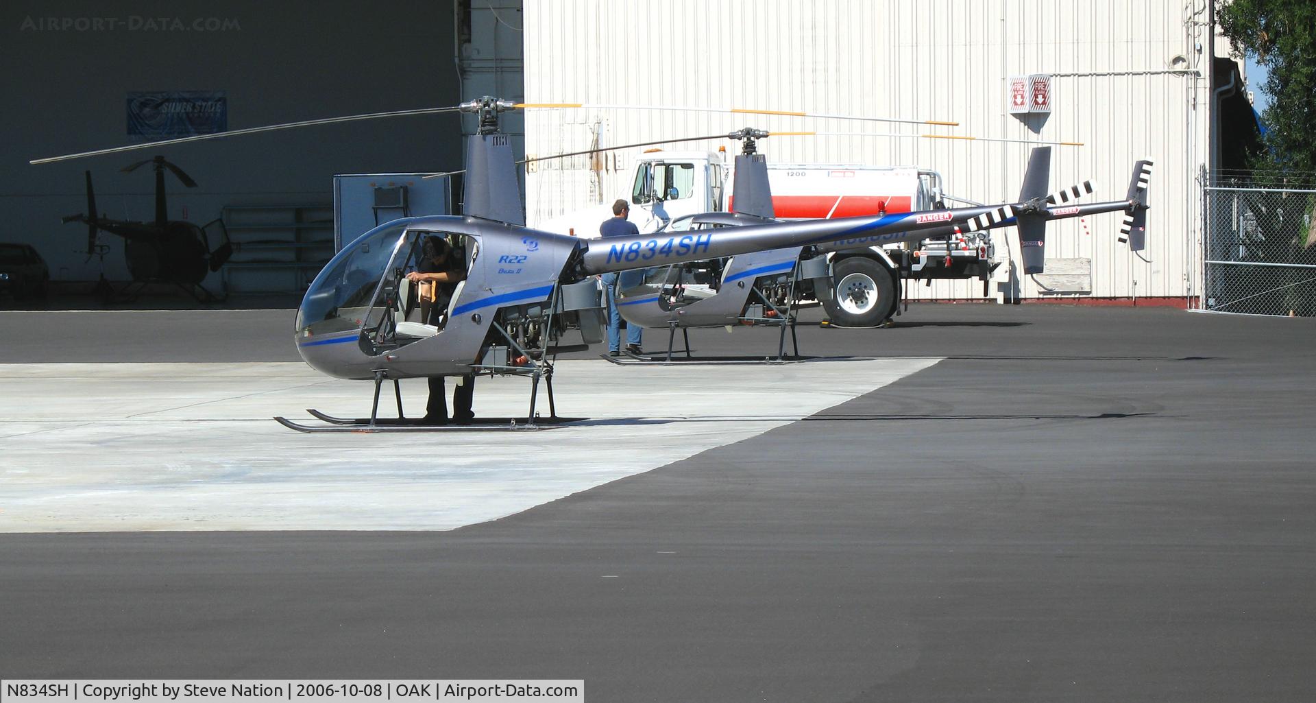 N834SH, 2005 Robinson R22 BETA C/N 3800, Silver State Helicopters 2005 Robinson R22 BETA @ Oakland International Airport, CA