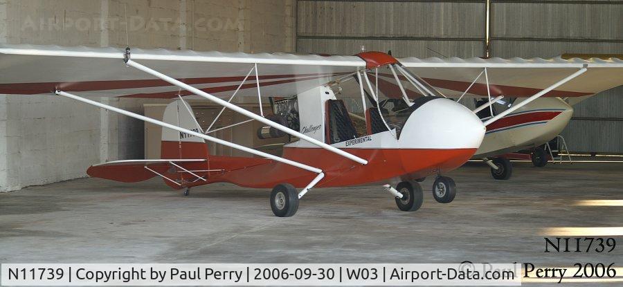 N11739, 2002 Quad City Challenger II C/N CH2-0395-1308, One of the two Challengers tucked away in a hangar