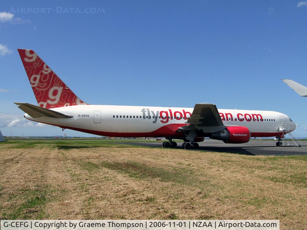 G-CEFG, 1994 Boeing 767-319 C/N 26264, Ex Air New Zealand B763ER ZK-NCH at Auckland Intl awaiting delivery to FlyGlobespan