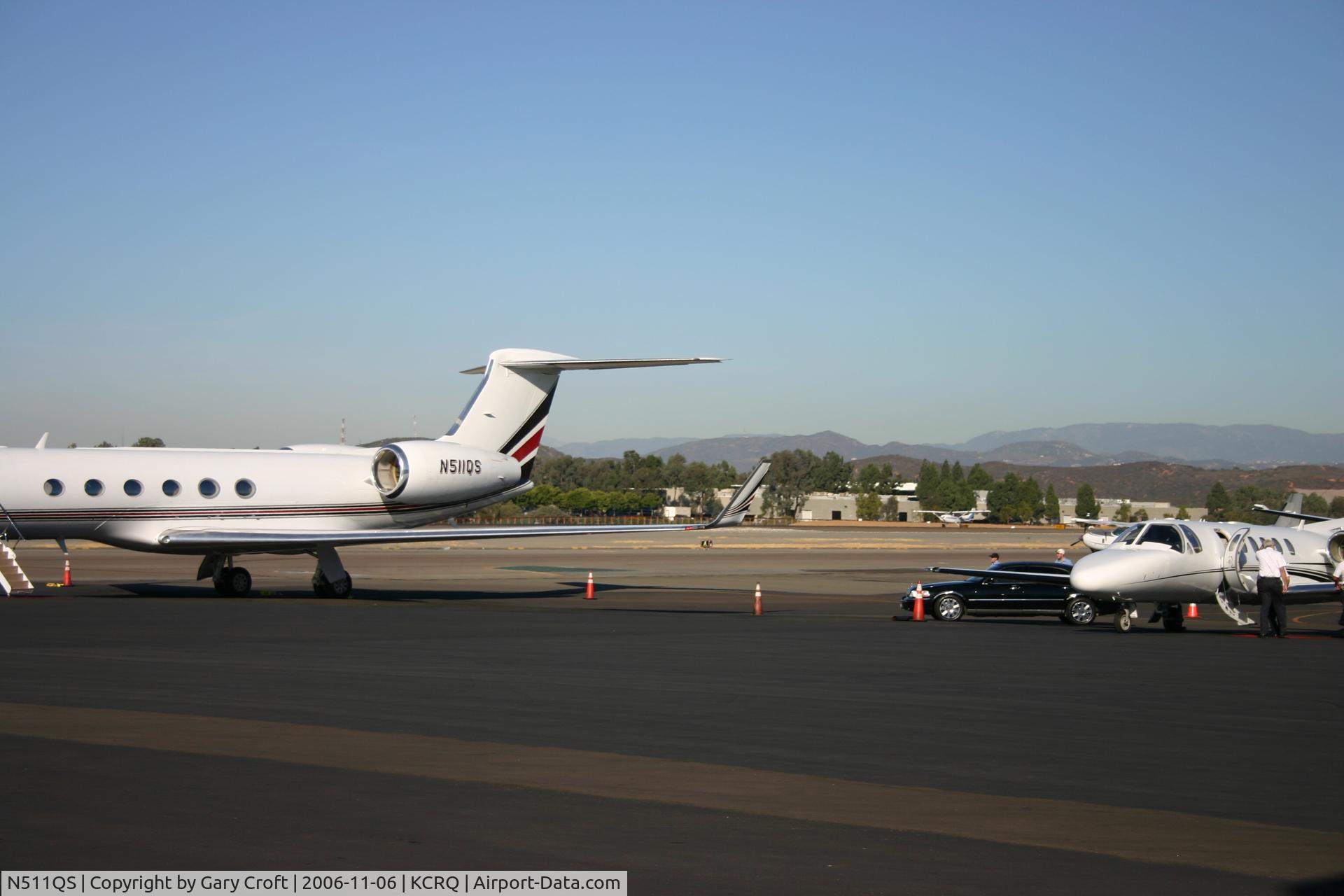 N511QS, 2001 Gulfstream Aerospace G-V C/N 647, Departing Mc Clellean Palomar Airport