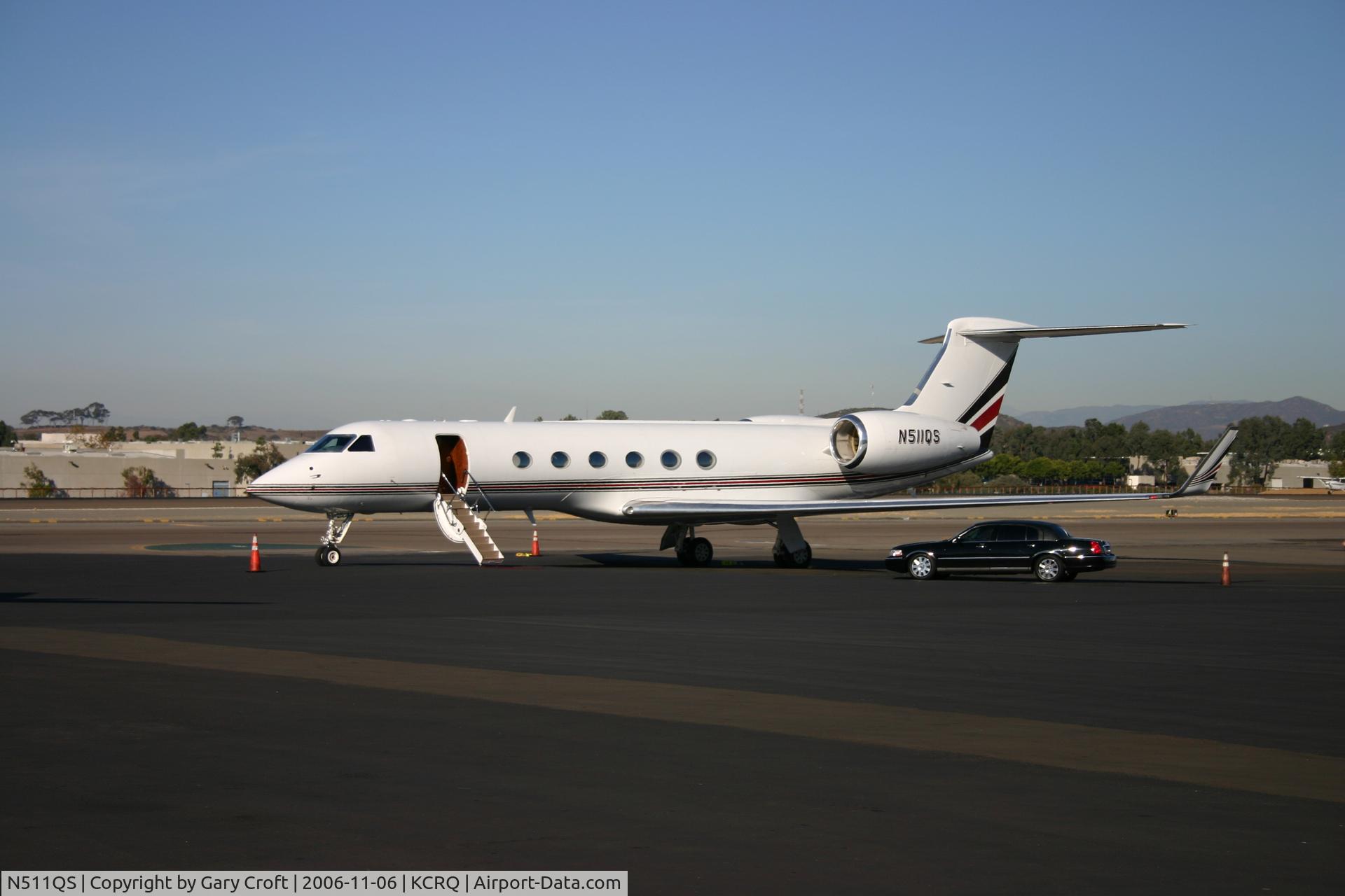 N511QS, 2001 Gulfstream Aerospace G-V C/N 647, Departing Mc Clellean Palomar Airport