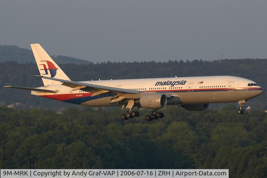 9M-MRK, 1999 Boeing 777-2H6/ER C/N 28418, Malaysia Airlines 777-200