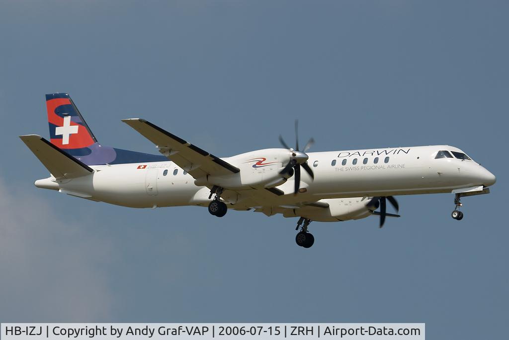 HB-IZJ, 1995 Saab 2000 C/N 2000-015, Darwin Airline S2000