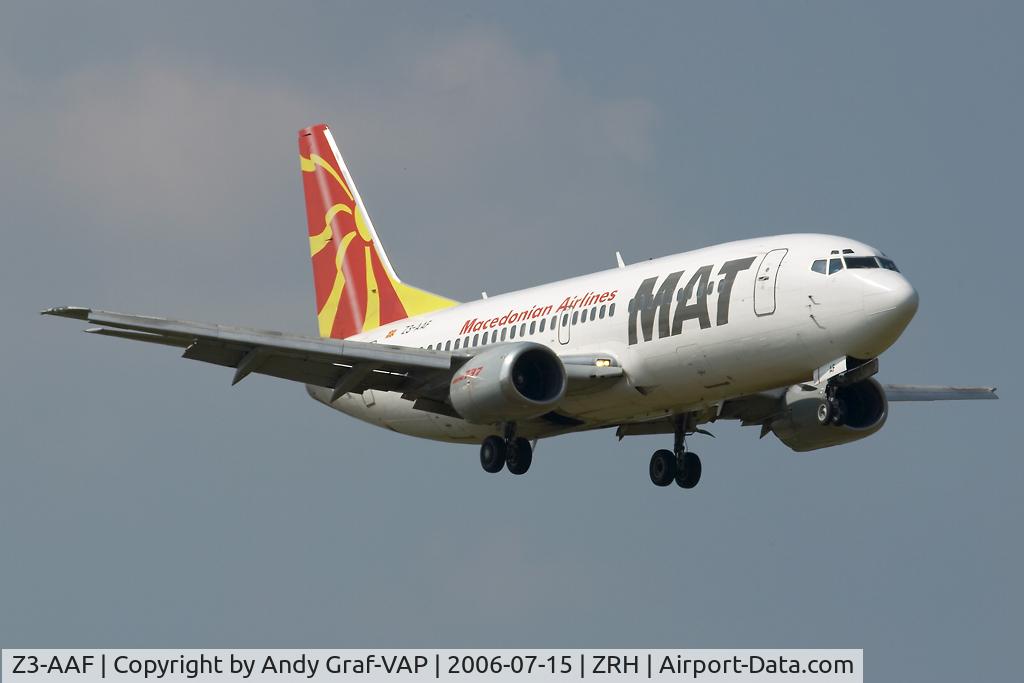 Z3-AAF, 1988 Boeing 737-3B7 C/N 23858, Macedonian Airlines 737-300