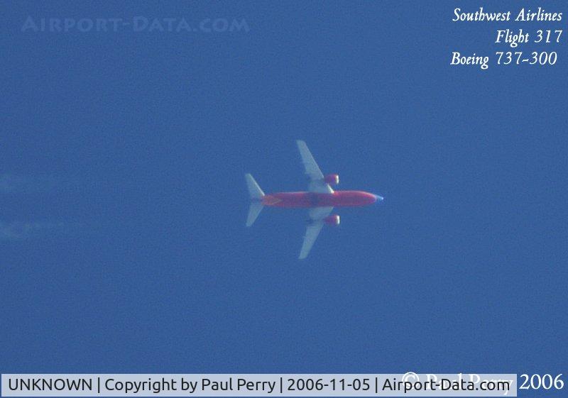 UNKNOWN, Boeing 737 C/N Unknown, Southwest transiting the NC/VA border