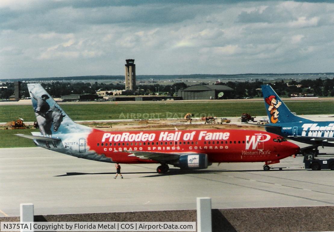 N375TA, 1987 Boeing 737-3S3 C/N 23787, Western Pacific in Colorado Springs 1996