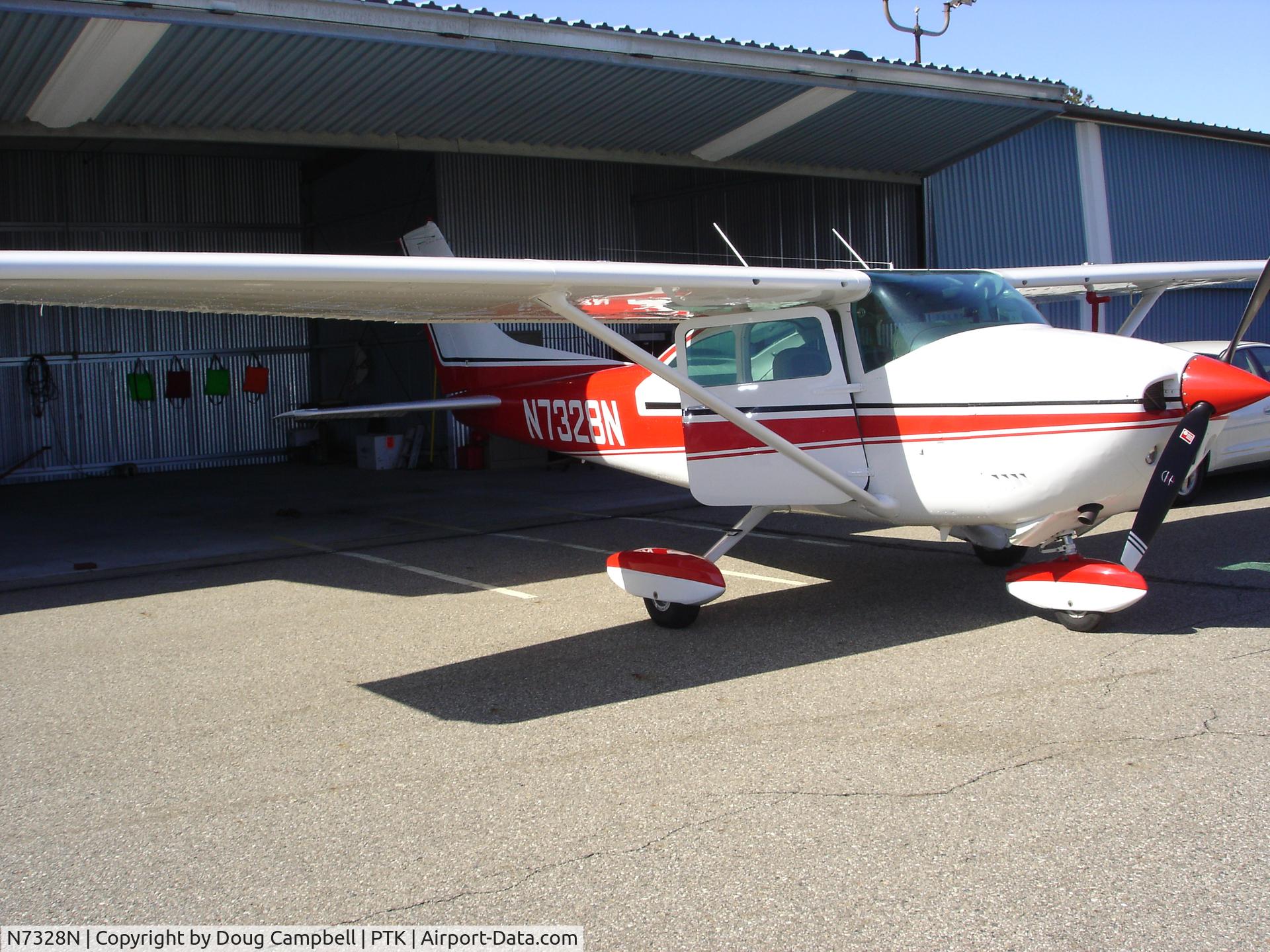 N7328N, 1974 Cessna 182P Skylane C/N 18263112, Outside Hanger at PTK Pontiac, MI