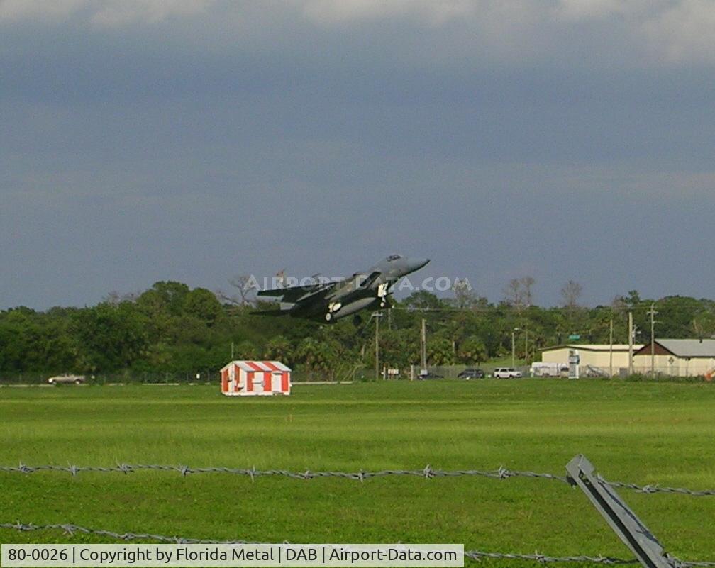 80-0026, McDonnell Douglas F-15C Eagle C/N 0672/C175, landing at Daytona