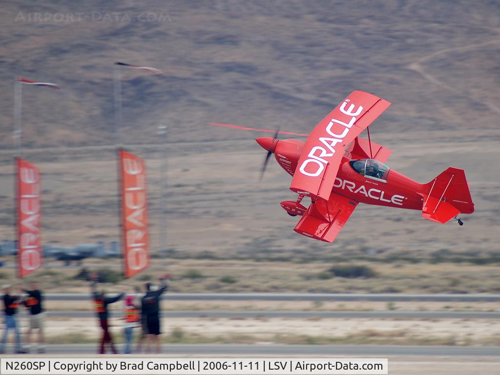 N260SP, 1981 Pitts S-2S Special C/N 1114C, Pitts S2B LLC - Salinas, California / 1981 Oliver Steven R PITTS S-2S / Sean Tucker behind the stick. Wow...what a pilot! Hopefully the first photo from the Aviation Nation at Nellis AFB.