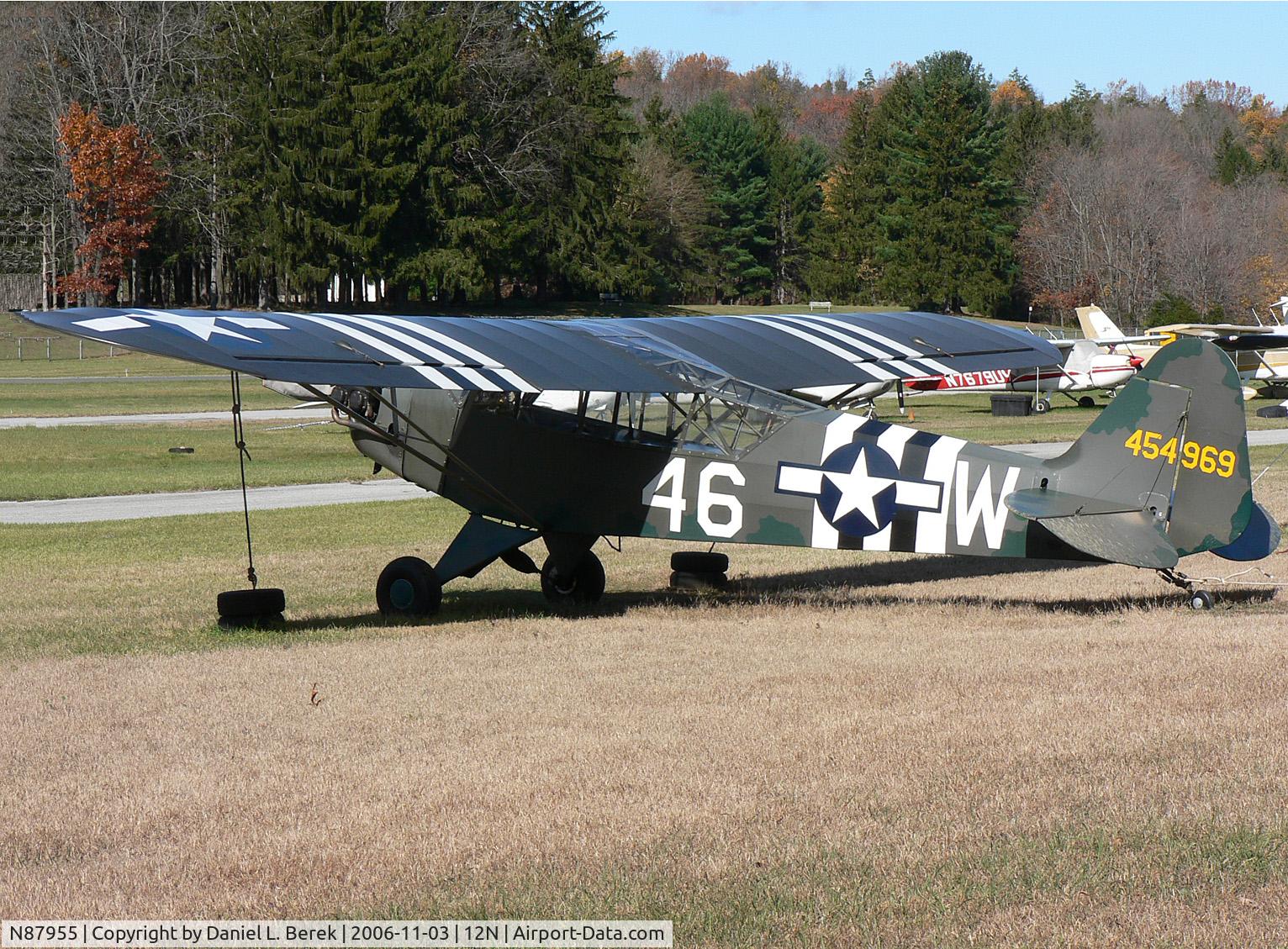 N87955, 1952 Piper J3C-65 Cub C/N 15573, This 1952 Piper Cub is a nice way to get around in Sussex County, NJ.