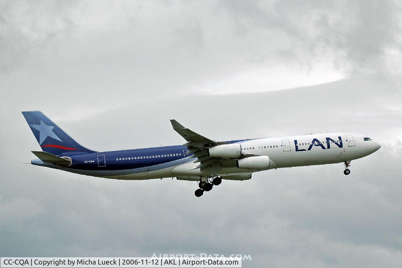 CC-CQA, 2000 Airbus A340-313X C/N 359, Moments before touch-down