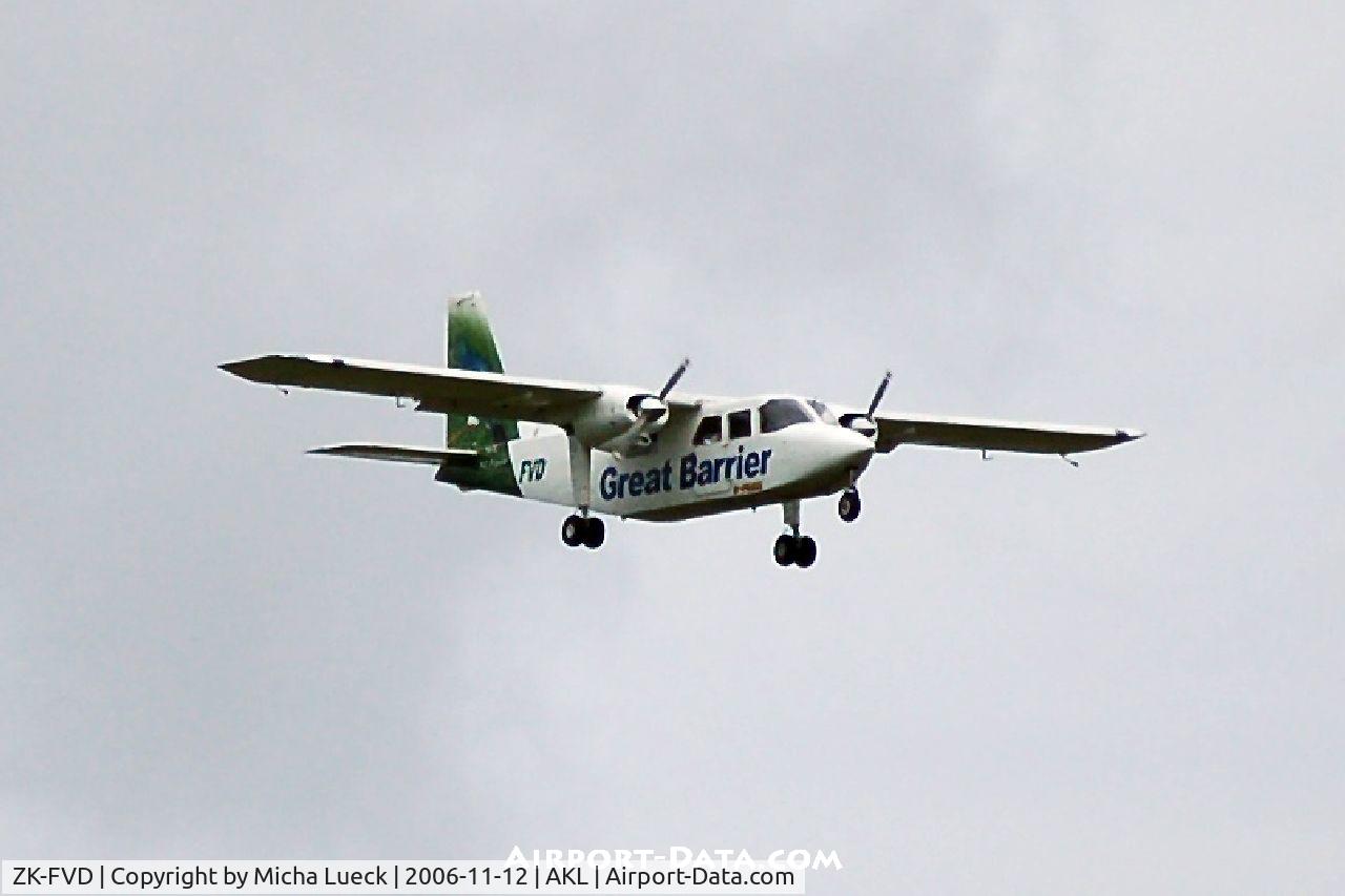ZK-FVD, 1973 Britten-Norman BN-2A-26 Islander C/N 316, Great Barrier Airlines uses a variety of aircraft for their services between the island and the mainland