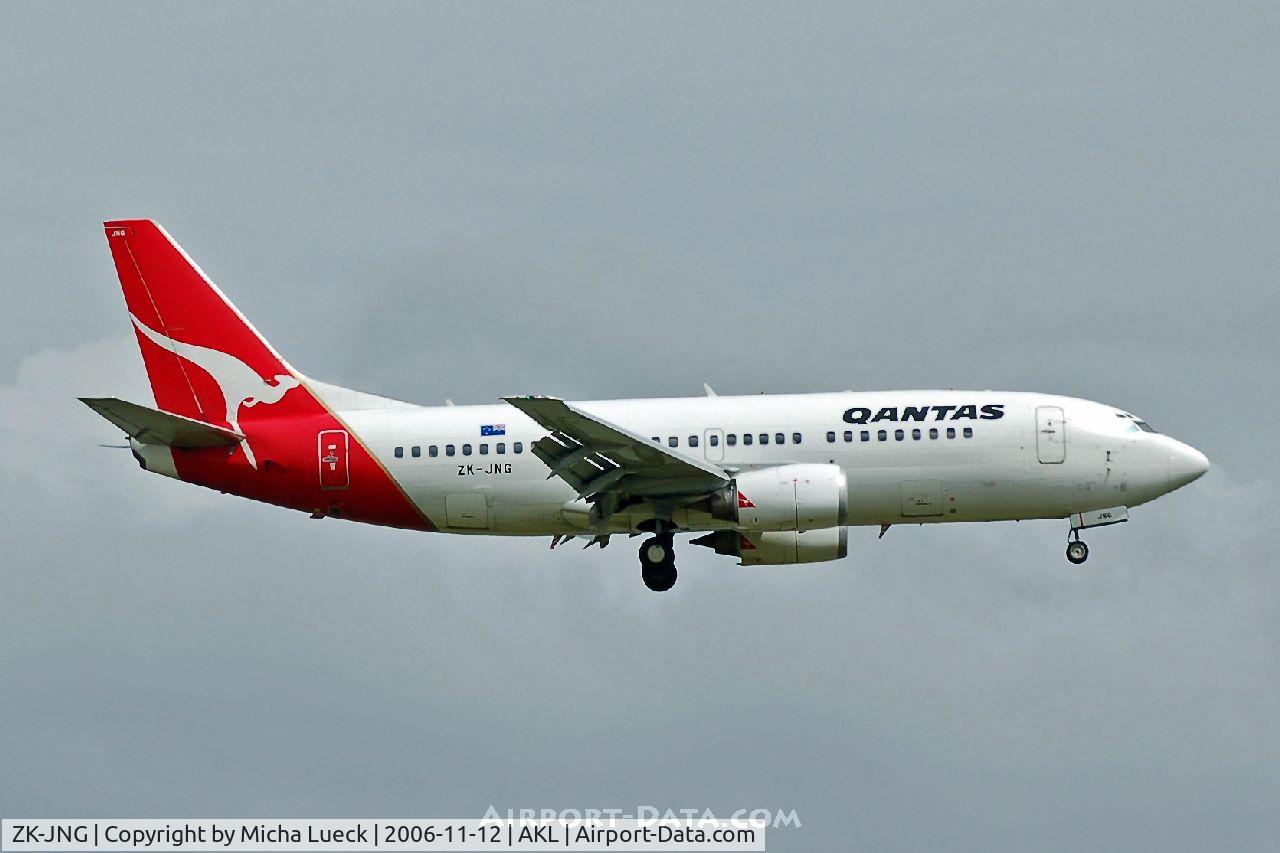 ZK-JNG, 1986 Boeing 737-376 C/N 23478, Qantas uses B737-300s on domestic services in New Zealand
