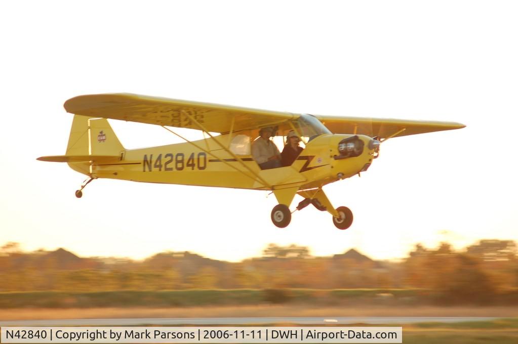 N42840, 1945 Piper J3C-65 Cub C/N 15158, Taken at Sunset on Saturday 11-11-06, KDWH