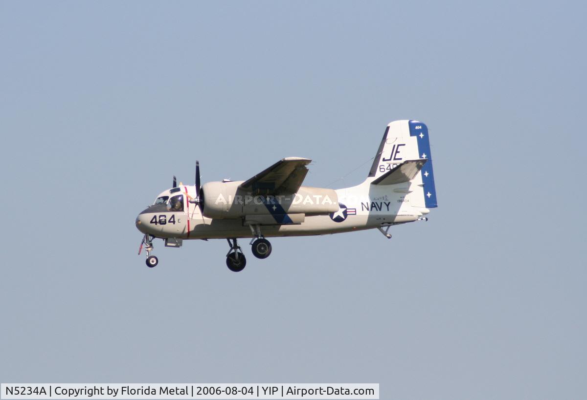 N5234A, Grumman US-2B Tracker (G89) C/N 313, landing at YIP