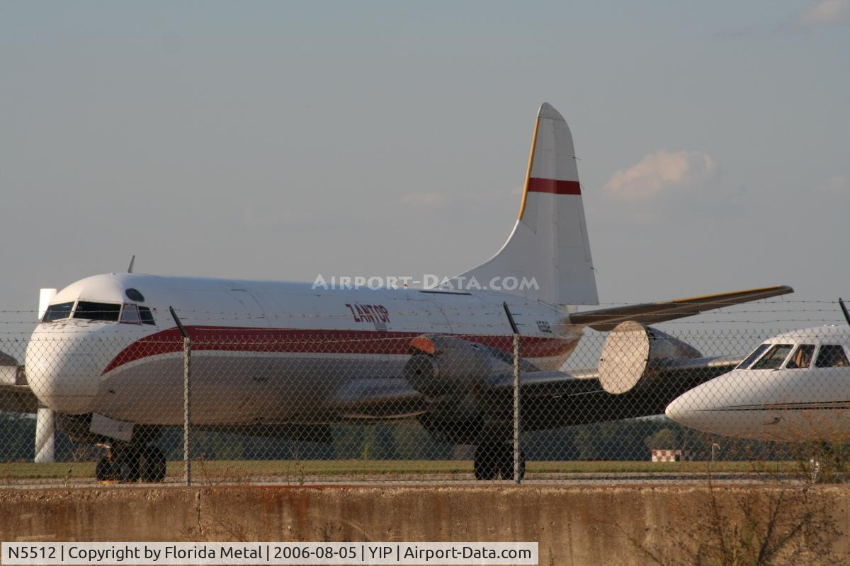 N5512, 1958 Lockheed L-188A(F) Electra C/N 188A-1017, Zantop colors, no engines