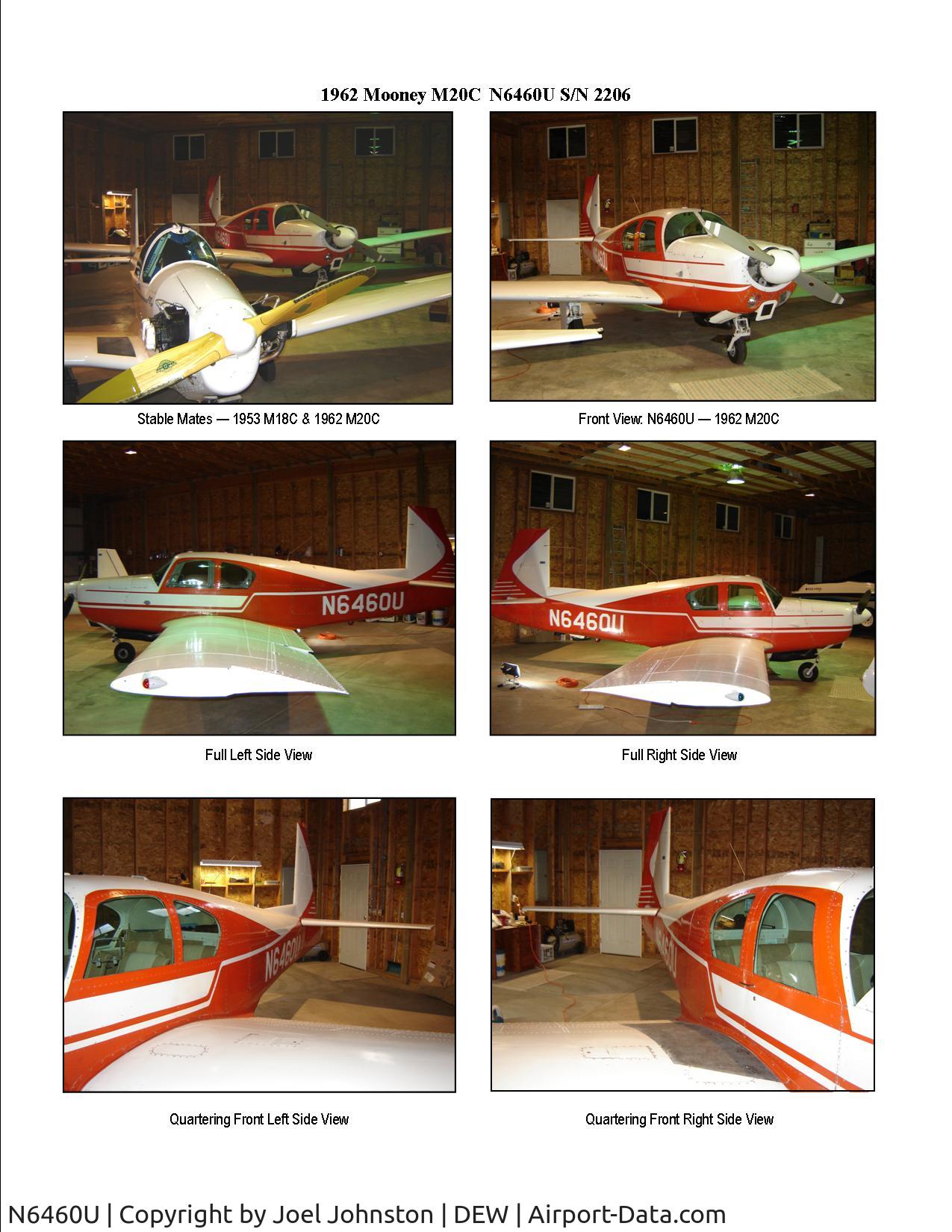 N6460U, 1962 Mooney M20C Ranger C/N 2206, Various exterior views