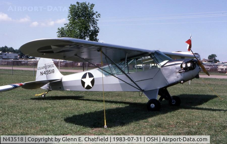 N43518, 1942 Piper L-4B Grasshopper C/N 9377, L-4 warbird