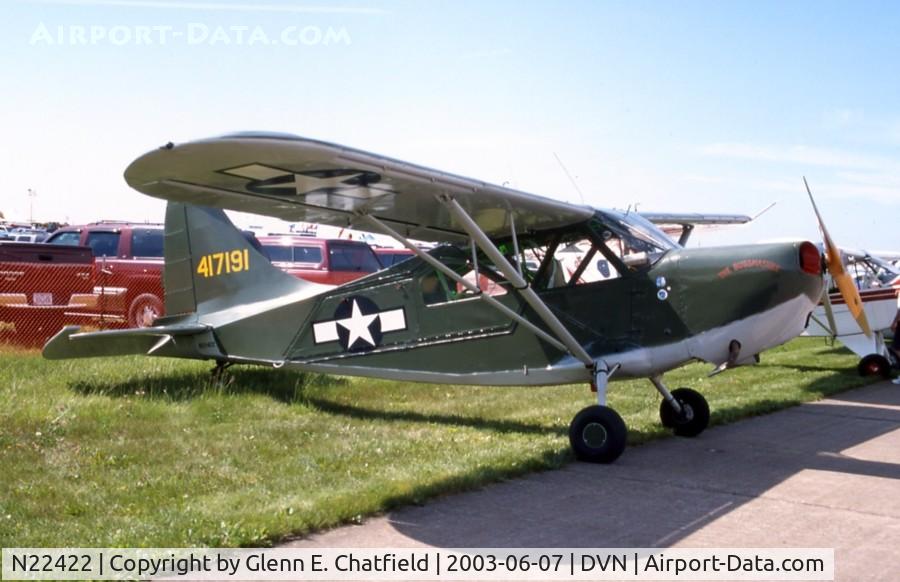 N22422, Stinson L-5B Sentinel C/N 44-17191A, At the Quad Cities Airshow