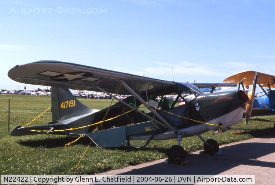 N22422, Stinson L-5B Sentinel C/N 44-17191A, At the Quad Cities Airshow