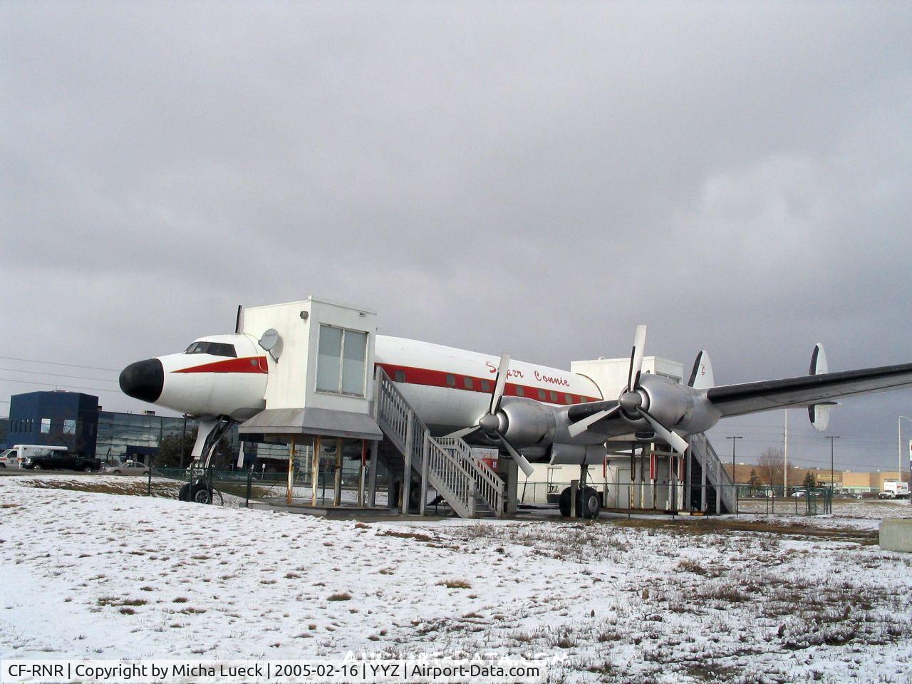 CF-RNR, 1954 Lockheed L-1049C Super Constellation C/N 4544, Still parked at Toronto Pearson International, but restaurant already closed. The aircraft has now been removed...