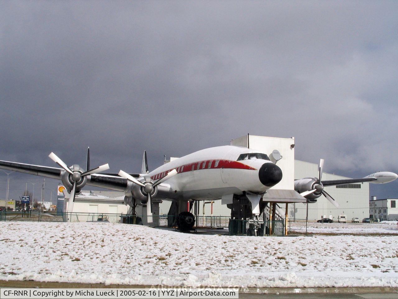 CF-RNR, 1954 Lockheed L-1049C Super Constellation C/N 4544, Still parked at Toronto Pearson International, but restaurant already closed. The aircraft has now been removed...