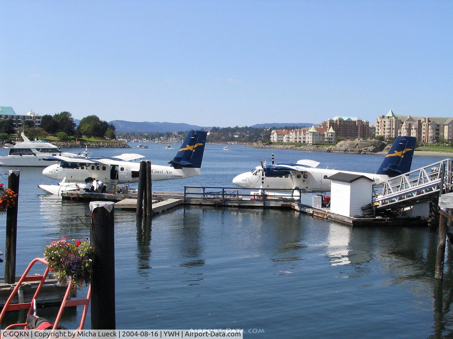C-GQKN, 1968 De Havilland Canada DHC-6-100 Twin Otter C/N 94, C-GQKN and C-FGQE in Victoria, BC