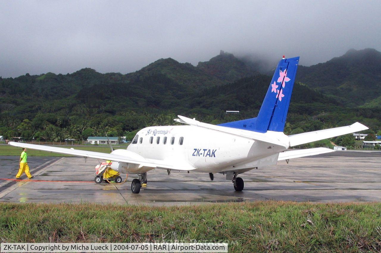 ZK-TAK, 1988 Embraer EMB-110P1A Bandeirante C/N 110448, A short break between showers
