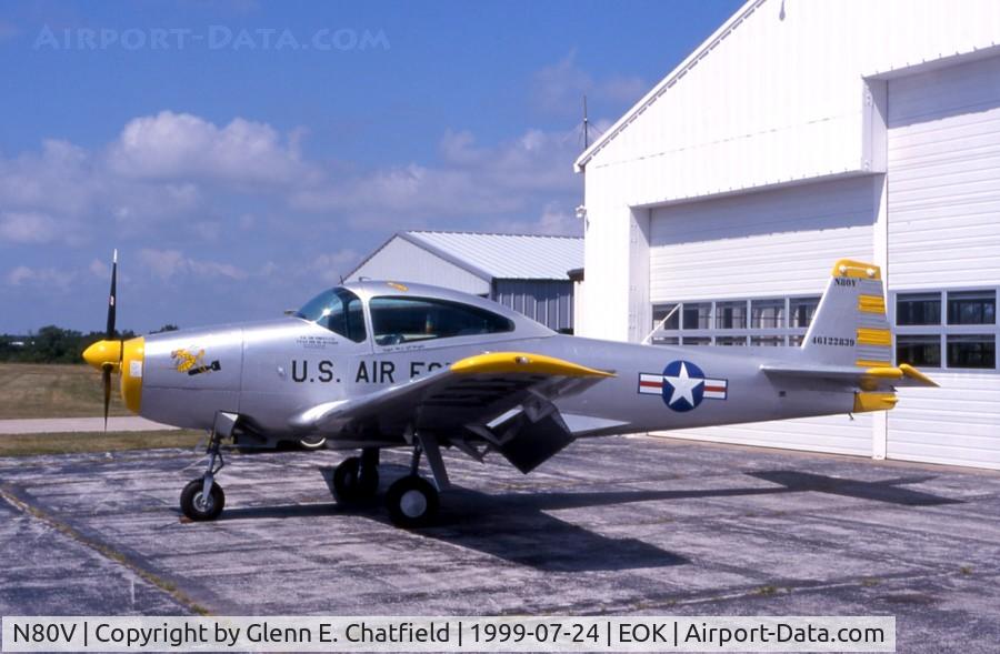 N80V, 1946 North American Navion (NA-145) C/N NAV-4-111, At the liason bird fly-in, dressed as a warbird