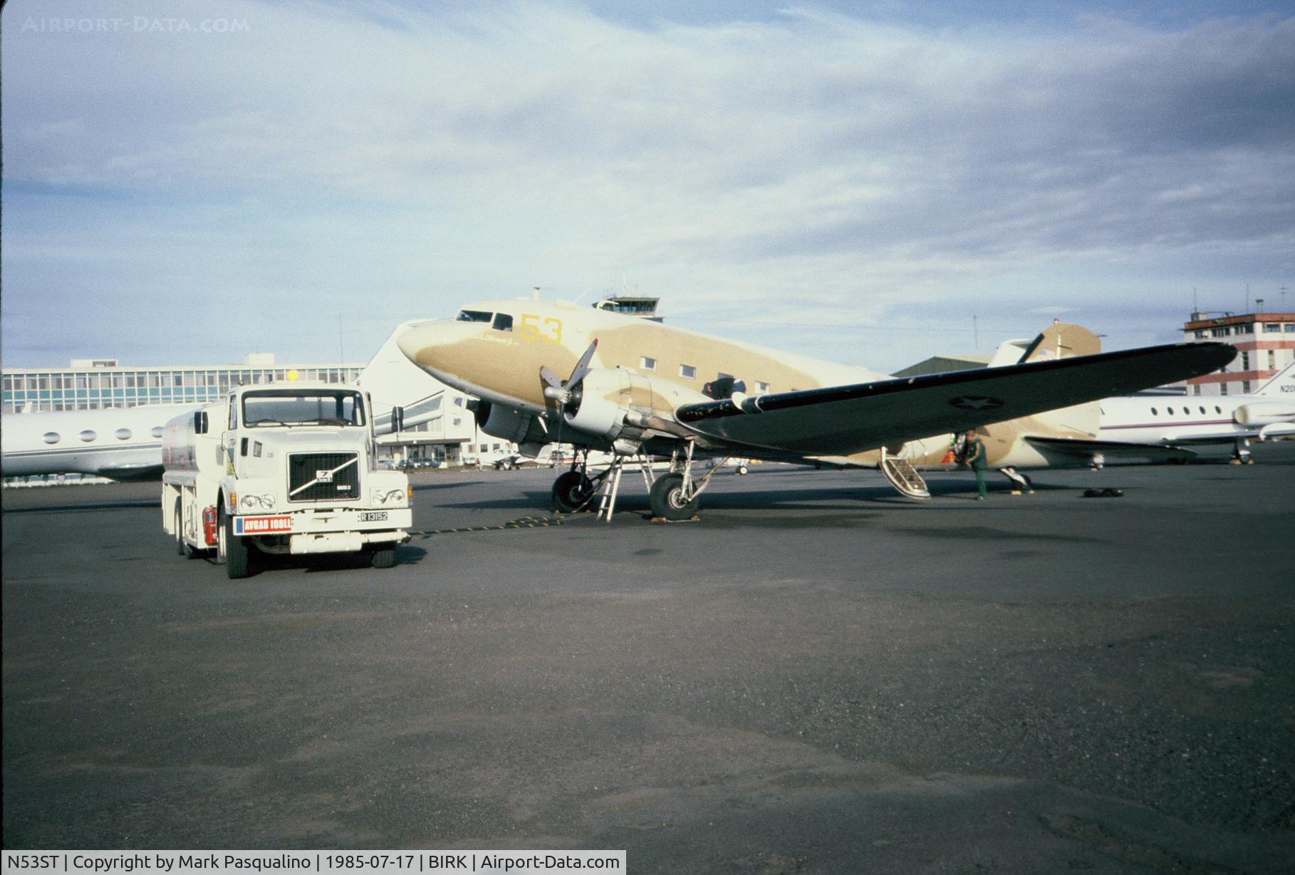N53ST, 1943 Douglas DC3C (C-47A-20-DL) C/N 9380, DC-3  Refueling stop.