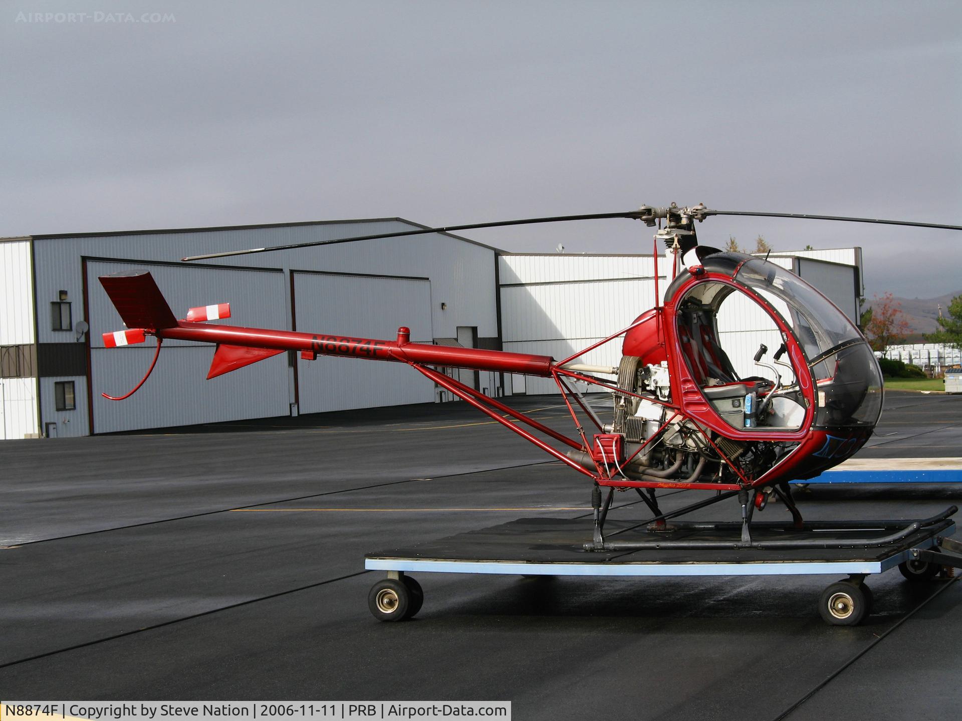 N8874F, 1963 Hughes 269A C/N 0239, Del Rio Aviation 1963 Hughes 269A on trailer @ Paso Robles Municipal Airport, CA
