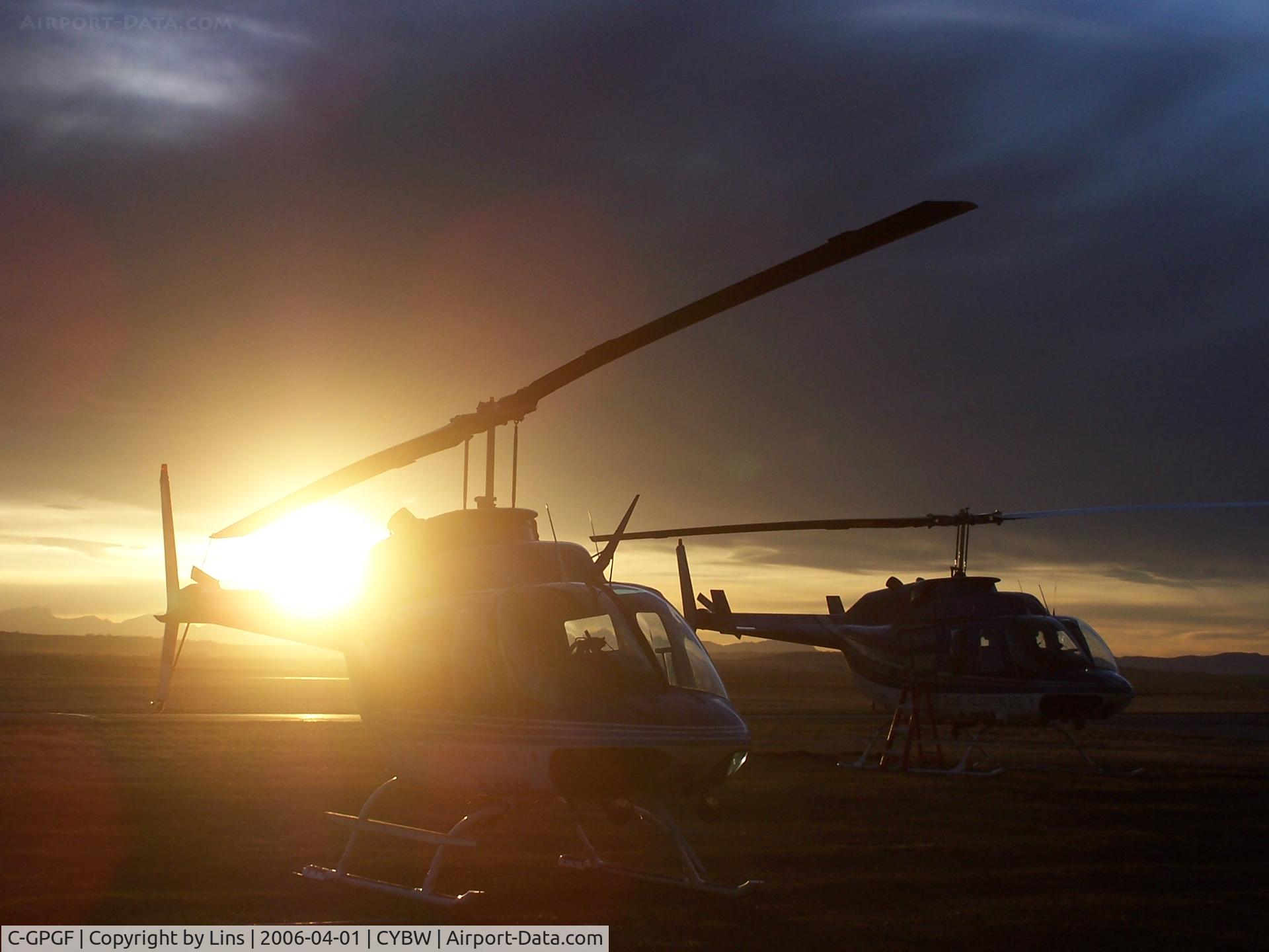 C-GPGF, 1975 Bell 206B JetRanger II C/N 1836, PGF and FEG, Springbank Airport