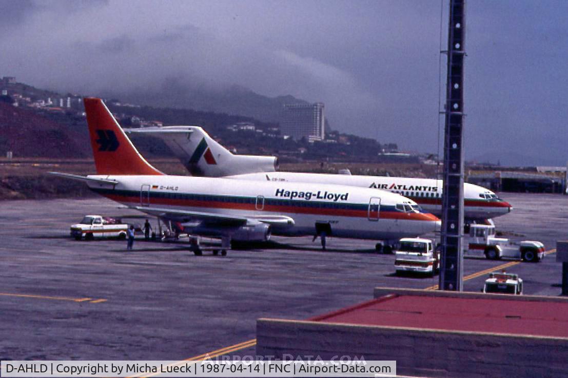 D-AHLD, 1990 Boeing 737-5K5 C/N 24926, In days where the runway in Funchal was so short that even the B737 couldn't take-off fully loaded. It had to stop at the neighbour island Porto Santo for picking up fuel for the flight back to Cologne...
