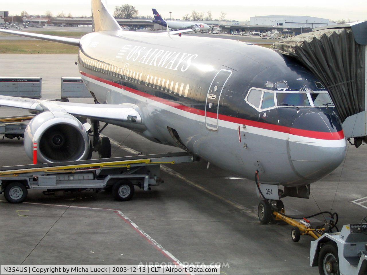 N354US, 1987 Boeing 737-301 C/N 23557, Lots of scratches around the windscreen...