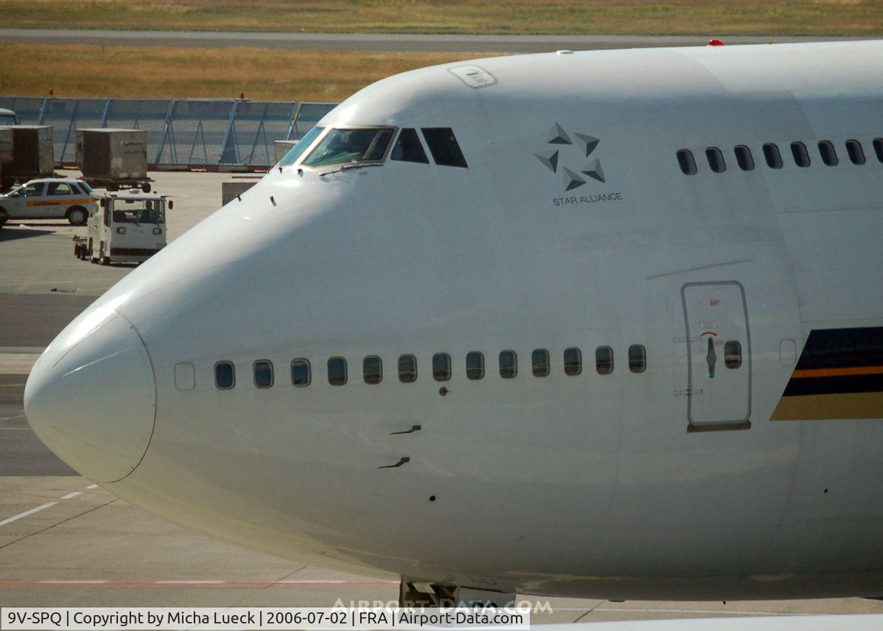 9V-SPQ, Boeing 747-412 C/N 28025, SIA's megatop in Frankfurt