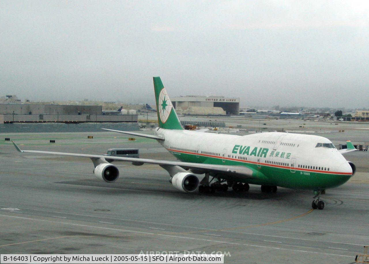 B-16403, 1993 Boeing 747-45E C/N 27141, Arriving at the gate